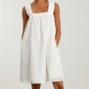 Everlane white eyelet smock small